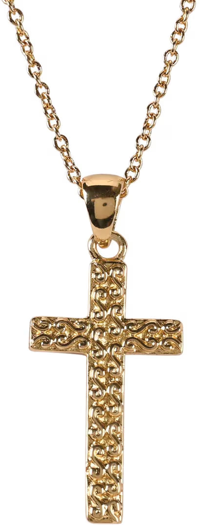 Necklace Scroll Box Cross GoldPlated 18L