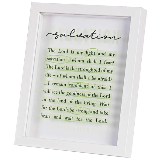 Framed Art Salvation Ps. 27:1,13-14