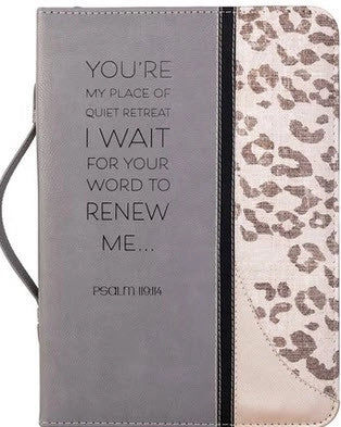 GRAY LEOPARD BIBLE COVER