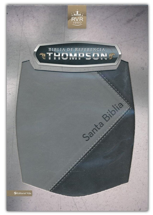 Biblia de referencia Thompson RVR 1960 con Indice, Italian Duo-Tone, Black/ Gray, With Thumb Index