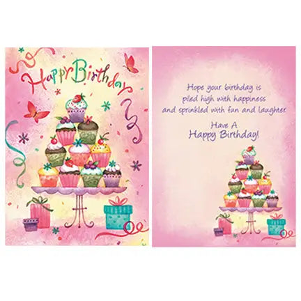 Stacked Cupcakes - Faith Birthday Fun Card- SCD12650