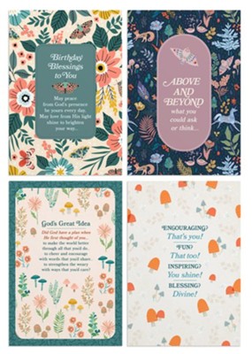 Cottage Core Floral Birthday Cards, Box of 12