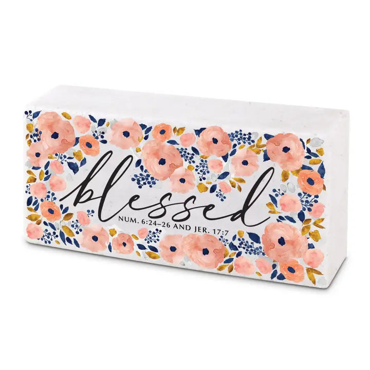 Colorful Floral Scripture Block