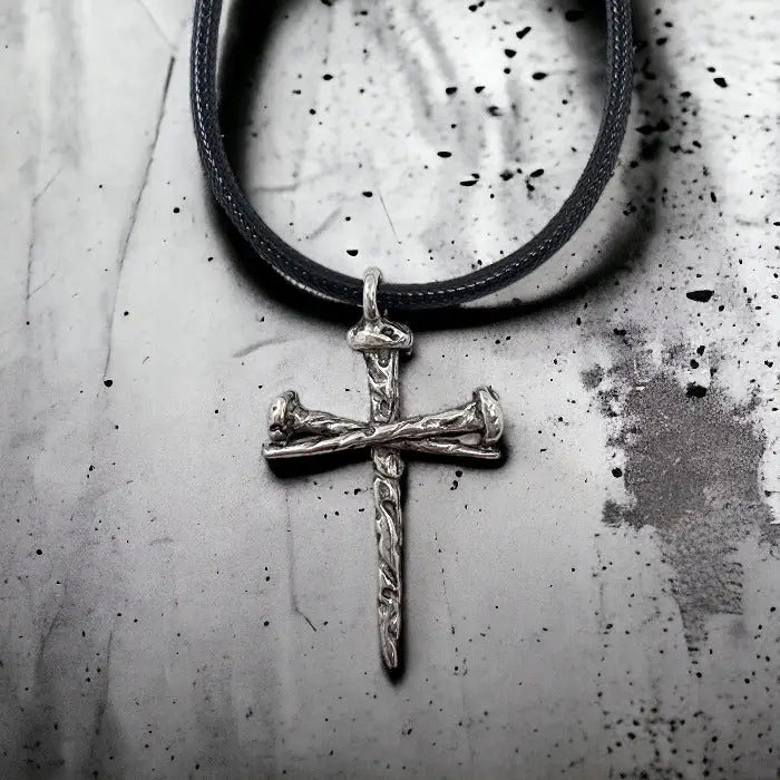 Rugged Nail Cross on Cord