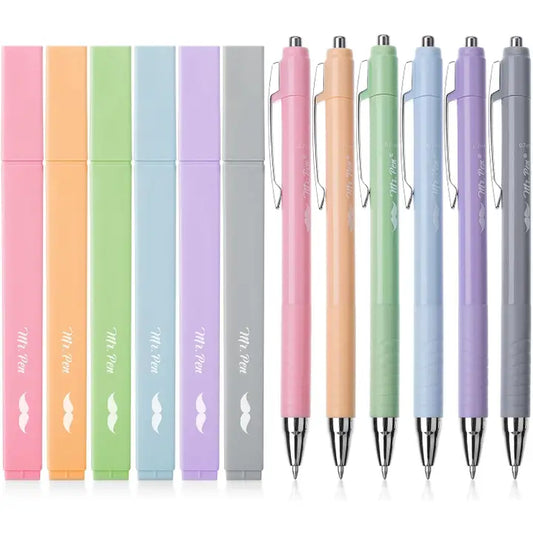 Mr. Pen Aesthetic Highlighters and Pens No Bleed, 12 Pack