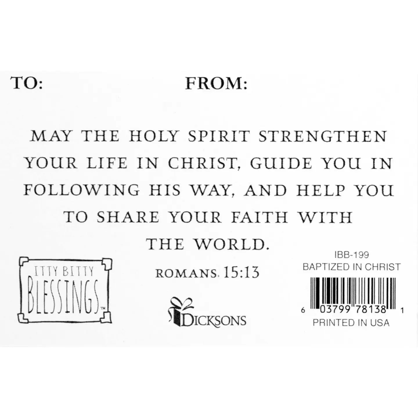 Itty Bitty Card Baptized in Christ