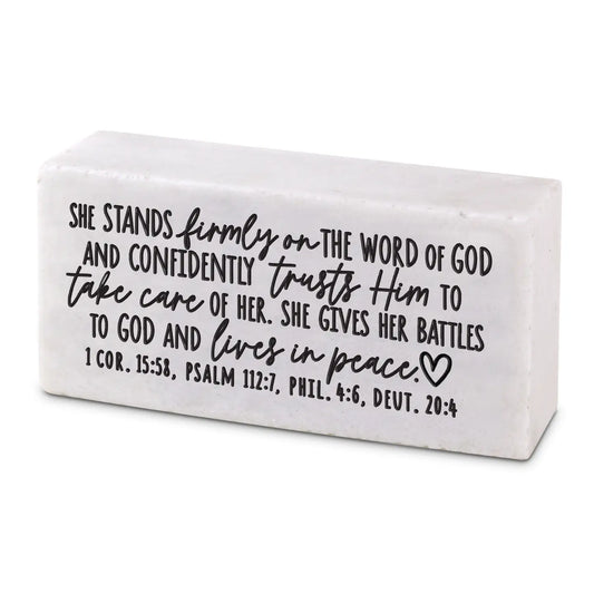 Scripture Block She Stand Firmly On Word