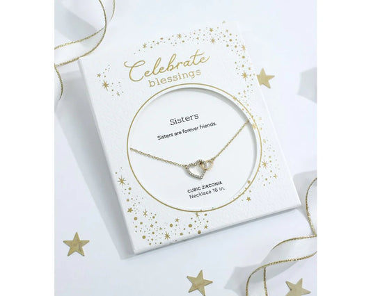 Celebrate Blessings Sisters Necklace Gold Heart