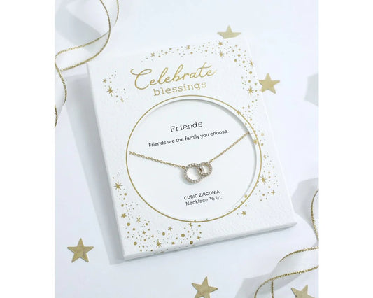 Celebrate Blessings Friends Necklace Gold Circles