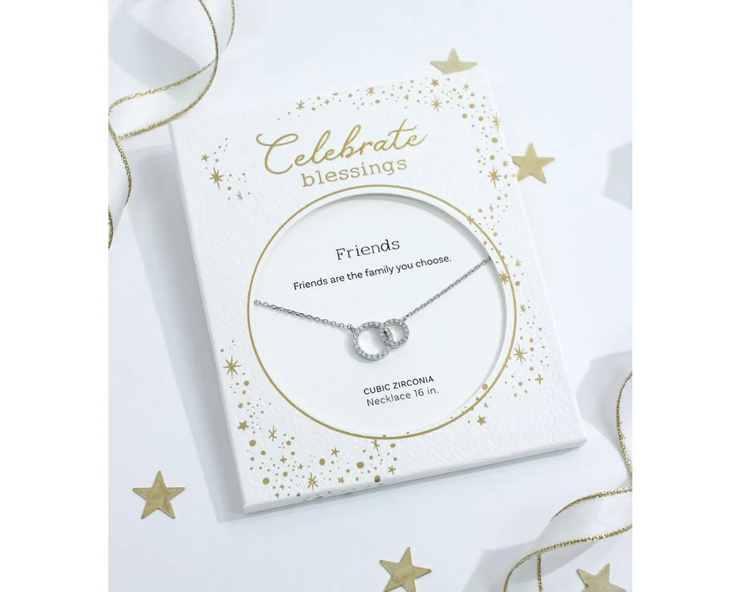 Celebrate Blessings Friends Necklace Silver Circles