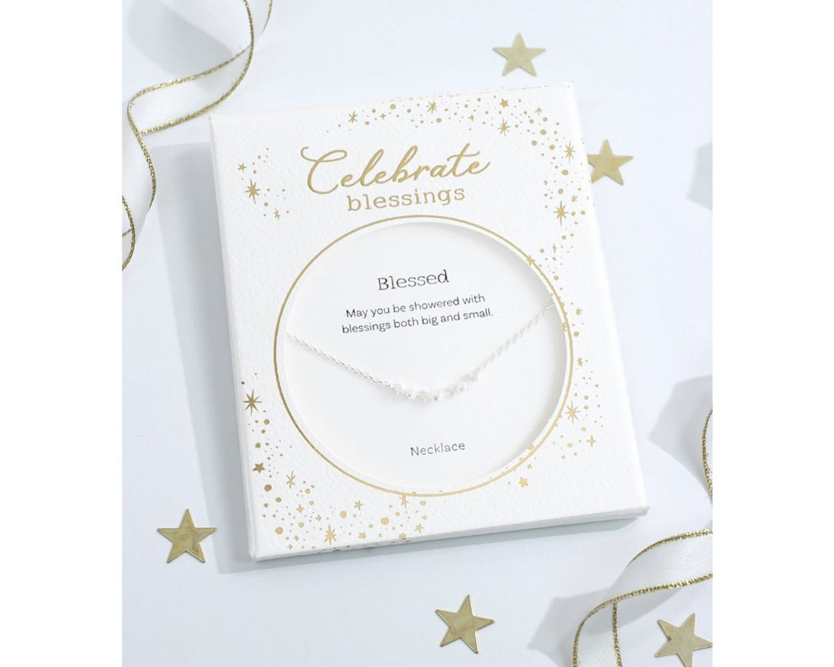 Celebrate Blessings - Pearl Bar Silver Necklace