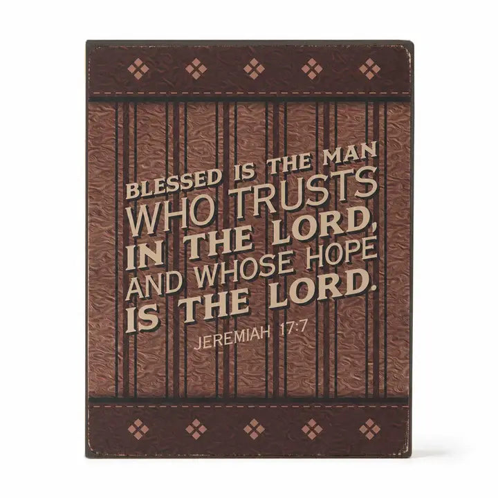 Tabletop Plaque Blessed Is the Man 3x4