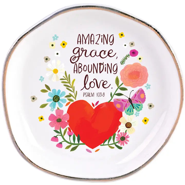 Trinket Tray Amazing Grace Abounding, 4.5"