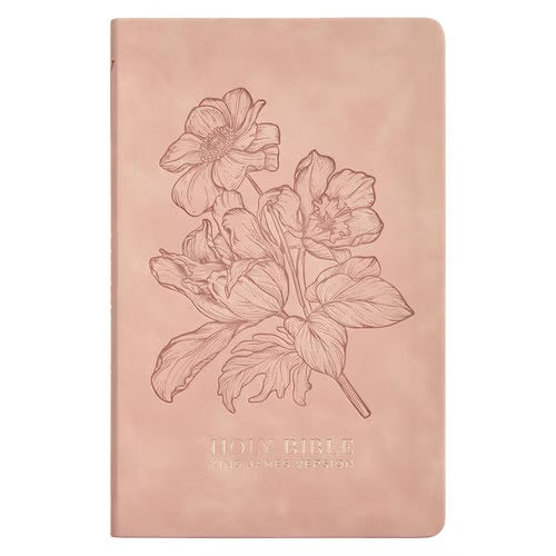 Dusty Pink Floral Faux Leather King James Version Gift Edition Bible