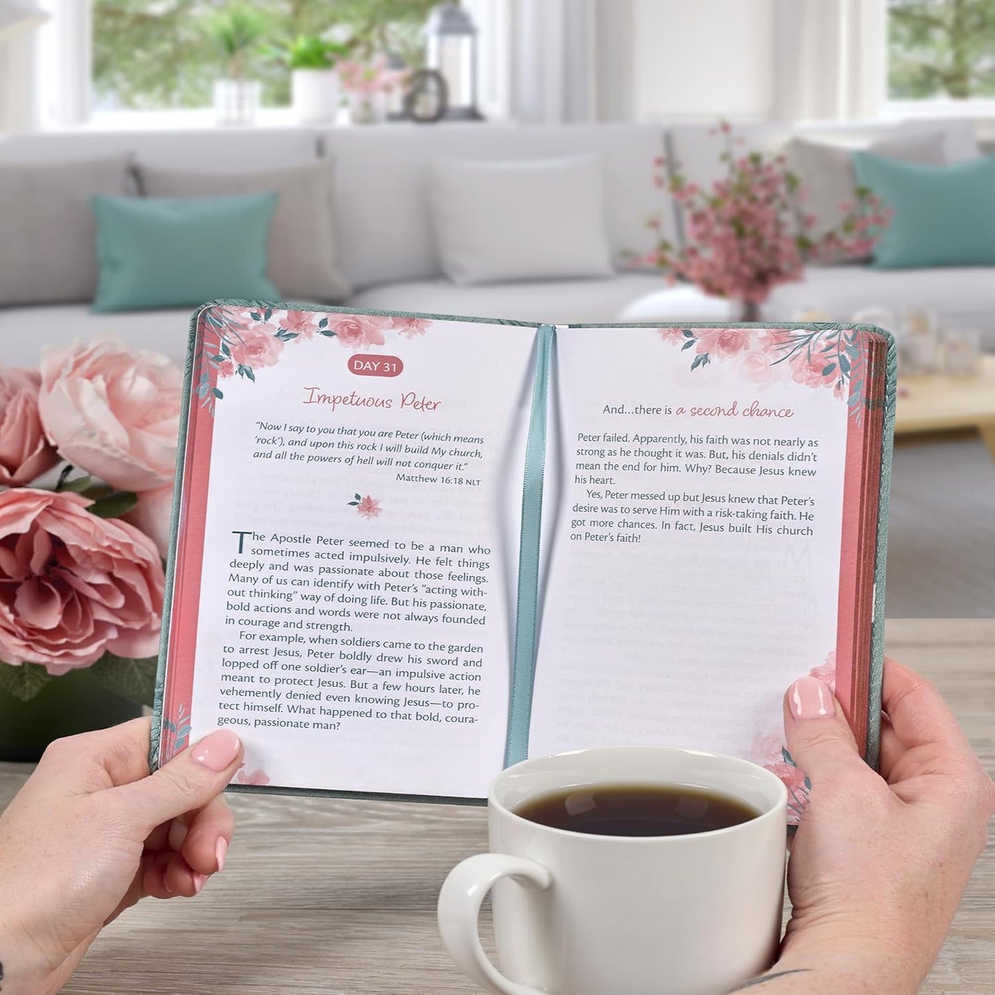 Trusting in God's Plan Teal Faux Leather 90-Day Devotional