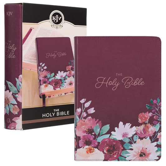 Purple Floral Faux Leather Giant Print KJV Bible