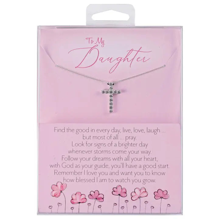 Necklace To My Daughter Dainty Cross, 18L