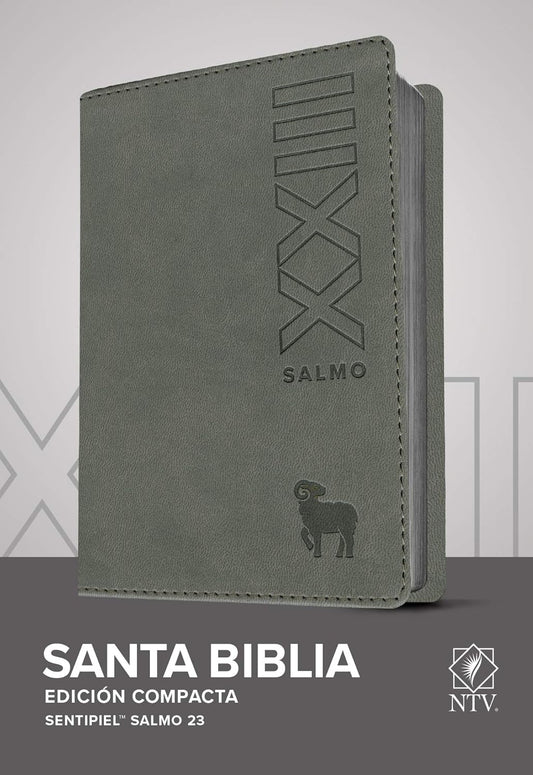 Santa Biblia NTV, Edición compacta, Salmo 23 (SentiPiel, Gris)