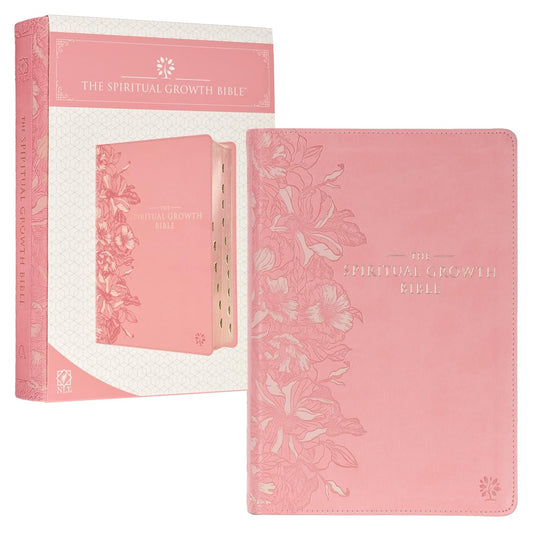 The NLT Spiritual Growth Bible Pink Faux Leather