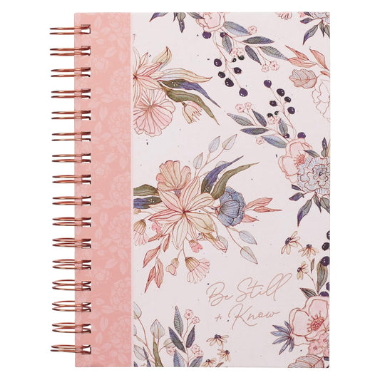 Be Still and Know Pink Floral Spiral-bound Journal