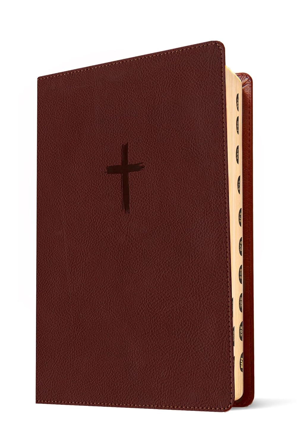 Biblia de referencia en la columna central NTV, letra grande con Filament (SentiPiel, Café, Índice, Letra Roja) (Spanish Edition)