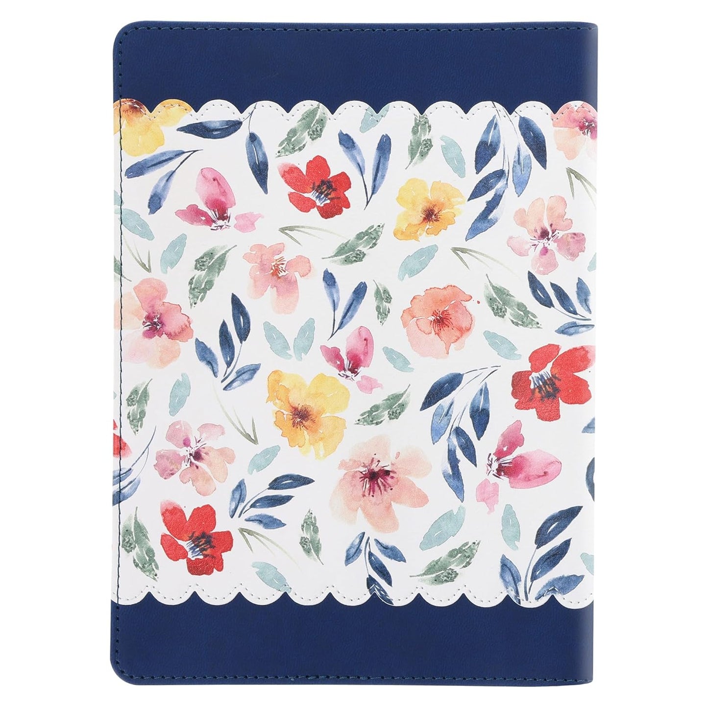 Give Thanks Blue Floral Journal - 1 Thessalonians 5:16-17