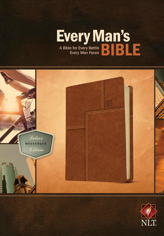 Every Man's Bible: New Living Translation, Deluxe Messenger Edition (LeatherLike, Brown)