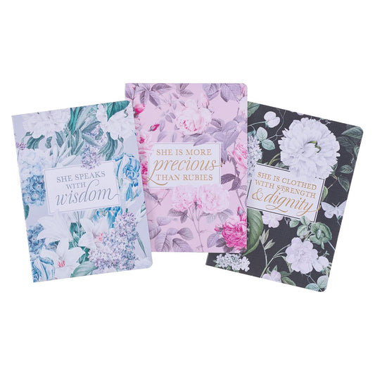 Graceful Peonies Large Notebook Set - Proverbs 31