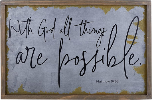 With God Metal Wall Art, 23 x 15-Inch