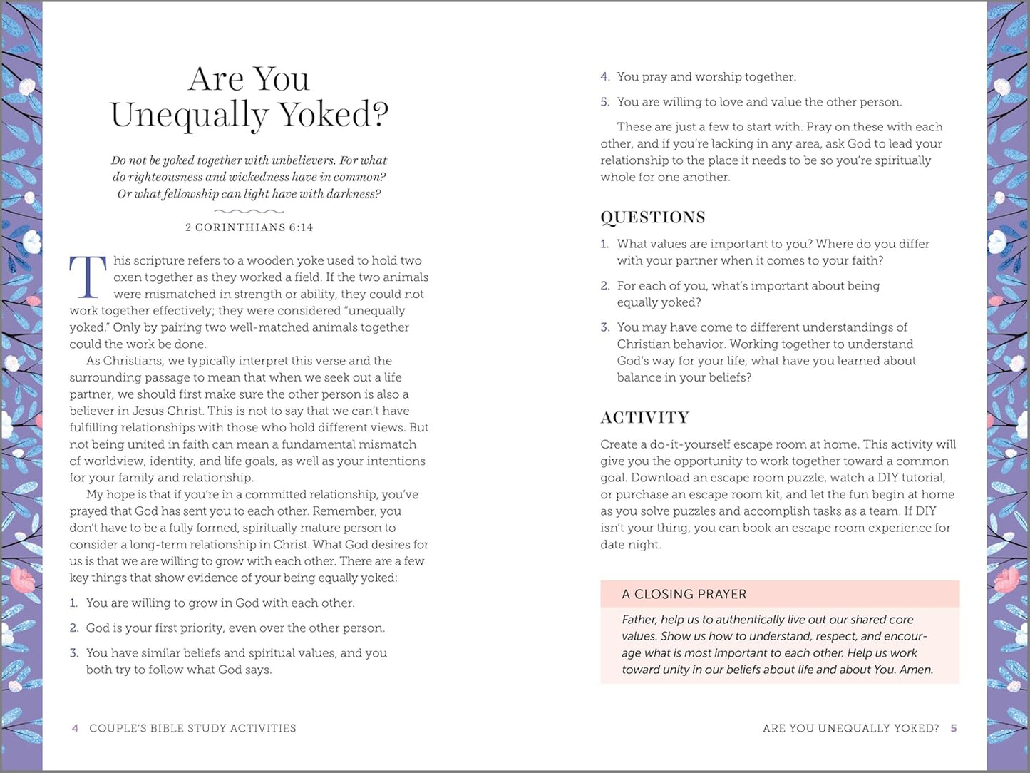 Couple's Bible Study Activities: 70 Engaging Activities to Connect With Your Faith and Each Other