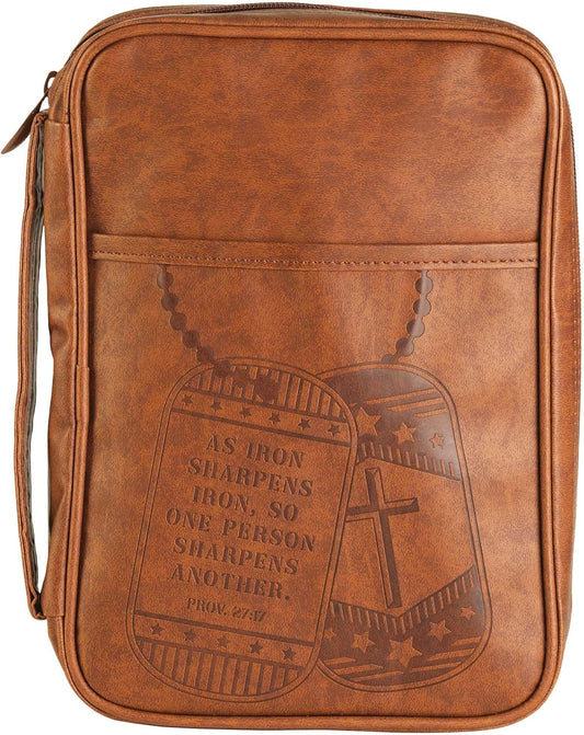 Bible Cover Iron Sharpens Iron Large