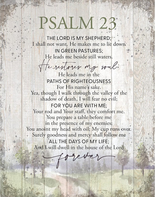 Psalm 23 Wood Plaque Inspiring Quote 11.75 in x 15 in