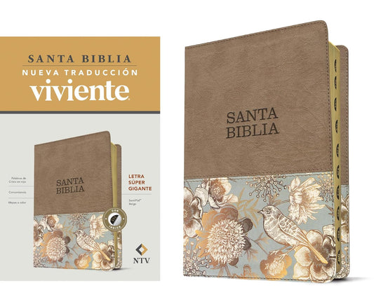 Santa Biblia NTV, letra súper gigante (SentiPiel, Beige, Índice, Letra Roja) (Spanish Edition)