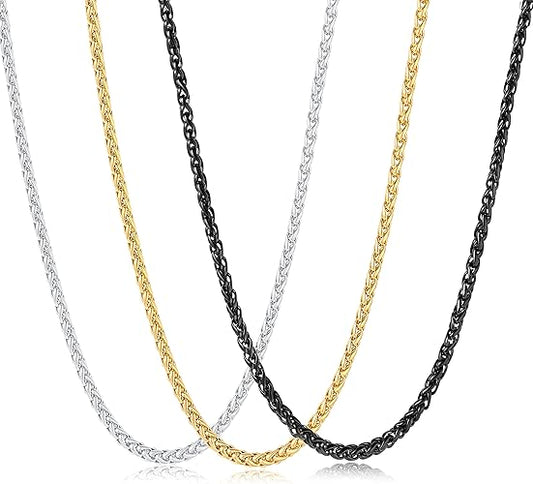 Chain Necklace for Men, 4mm Stainless Steel, 24" Chain