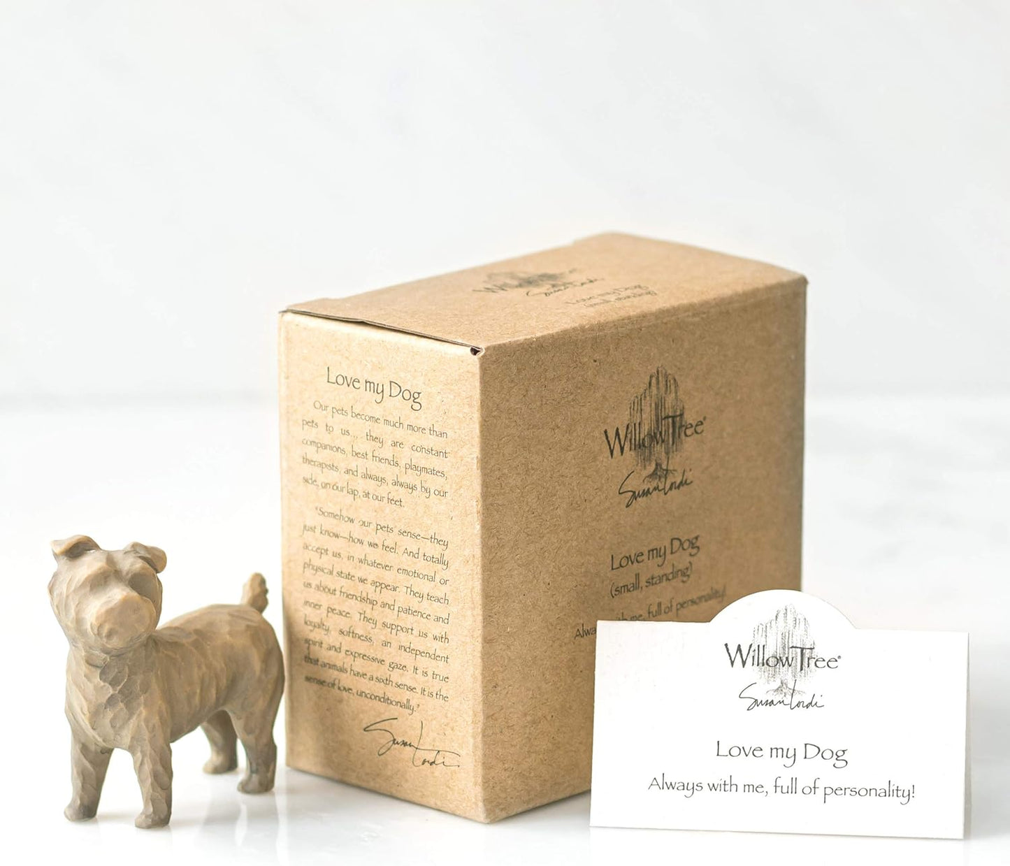 Willow Tree Love My Dog (Small, Standing), Sculpted Hand-Painted Figure