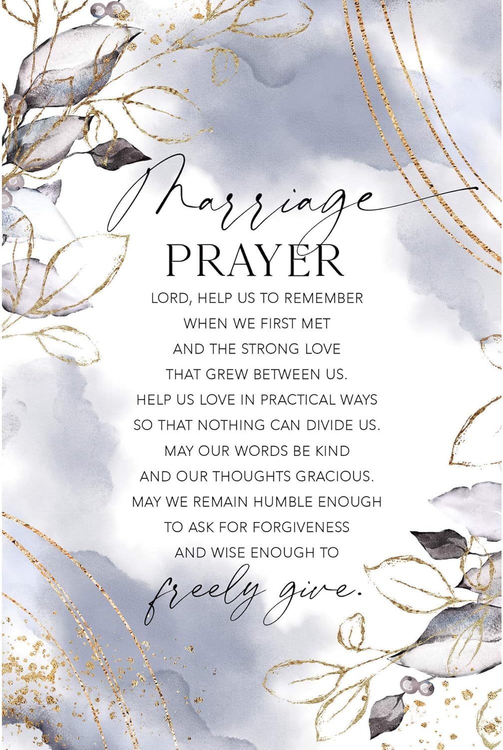 Marriage Prayer Wood Plaque with Inspiring Quotes 6"x9"