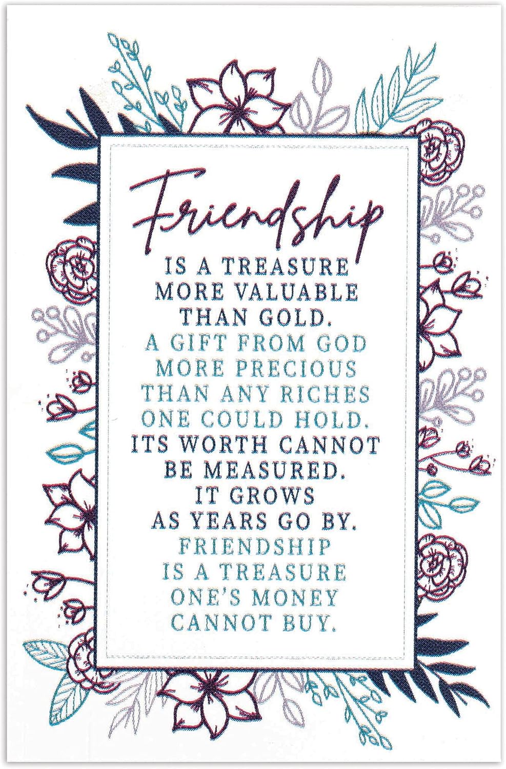 Friendship Treasure Purple Floral Itty Bitty Blessings Card