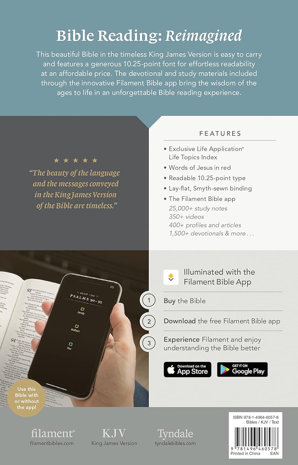 KJV Large Print Premium Value Thinline Bible, Filament Enabled (LeatherLike, Black Celtic Cross, Red Letter)