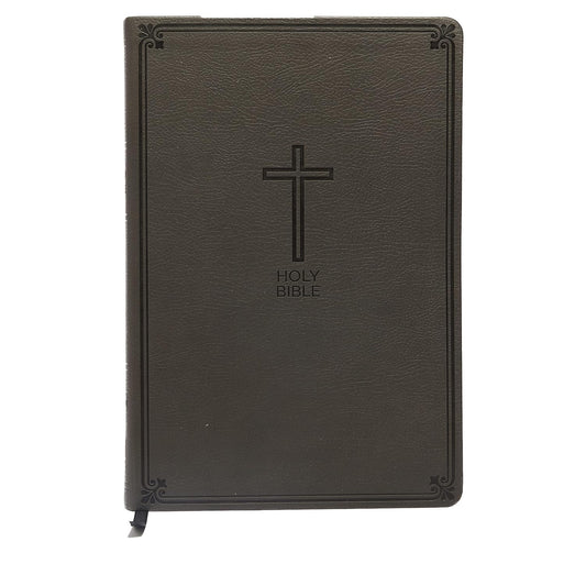 NKJV, Value Thinline Bible, Charcoal Leathersoft, Red Letter, Comfort Print