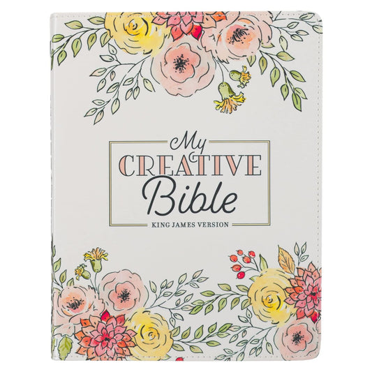Pearlized White Faux Leather KJV My Creative Bible