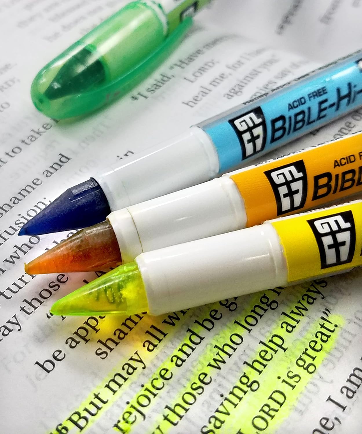 Accu-Gel Bible-Hi-Glider Bible Study Set | No Bleed Solid Gel Highlighter | No Smearing or Fading | Long Lasting Bright Translucent Colors (Set of 6)