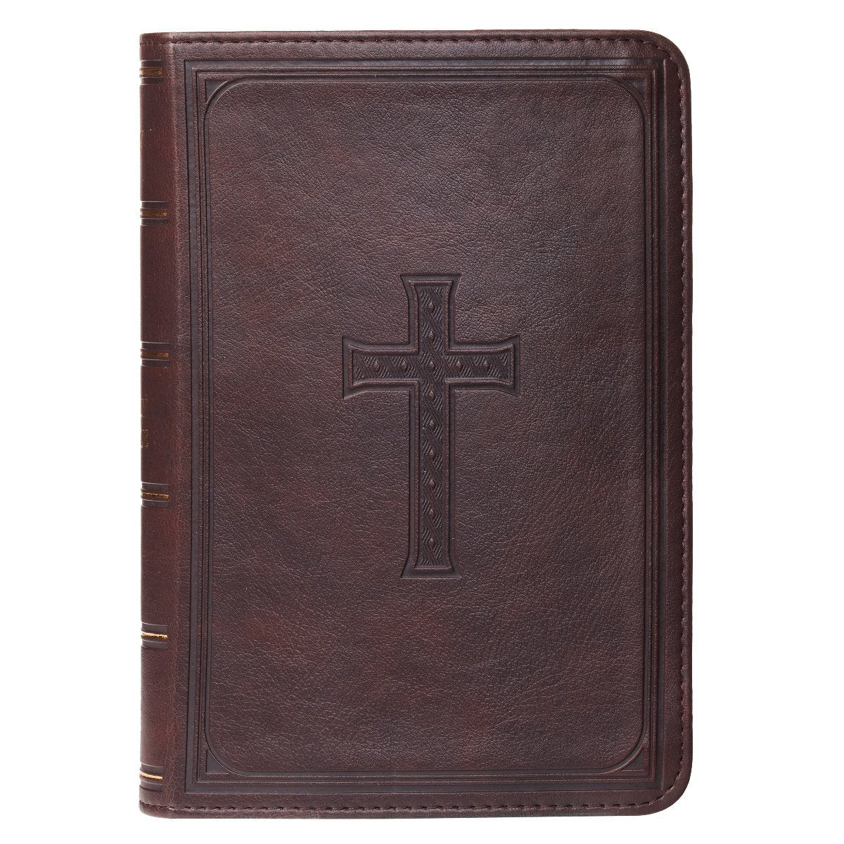 KJV Holy Bible, Large Print Compact, Dark Brown Faux Leather