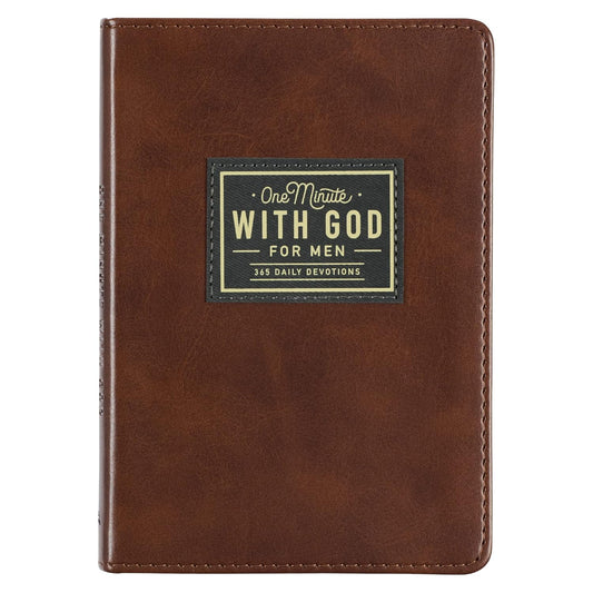 One Minute with God for Men 365 Devotions, Brown Faux Leather