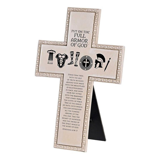 TABLETOP CROSS FULL ARMOR OF GOD 10H