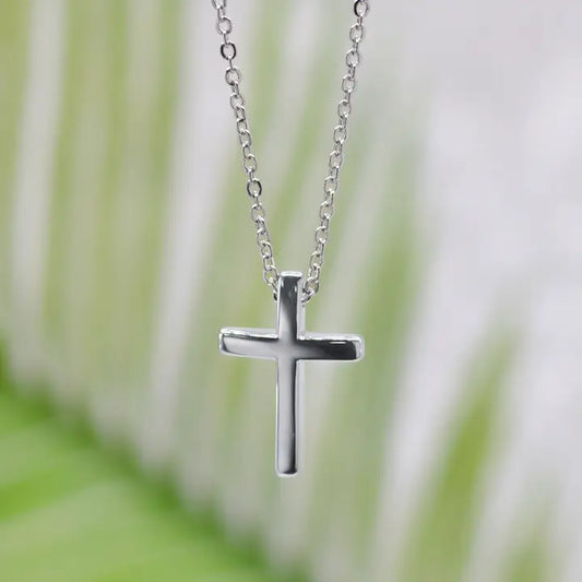 Small Silver Cross Necklace