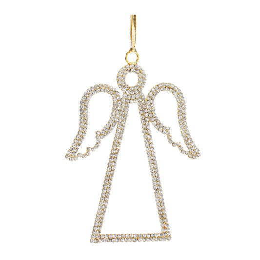 Angel Ornament 5.25”H Iron/Glass