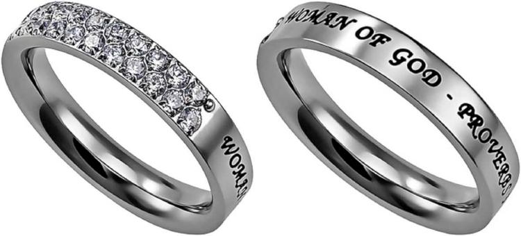 Women's Rings- Covenant Ring, Silver, "Woman of God"