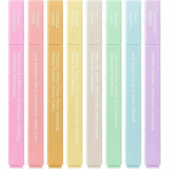 Bible Highlighters Color Coding 8 Pack