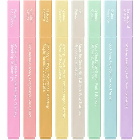 Bible Highlighters Color Coding 8 Pack