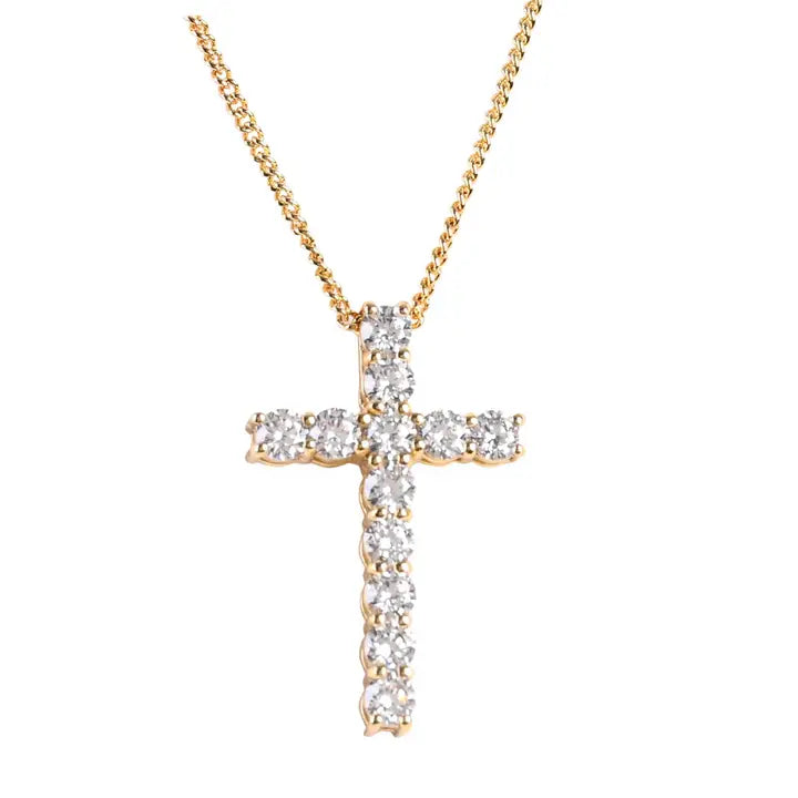 Necklace Silver Plated Vertical Cross18L